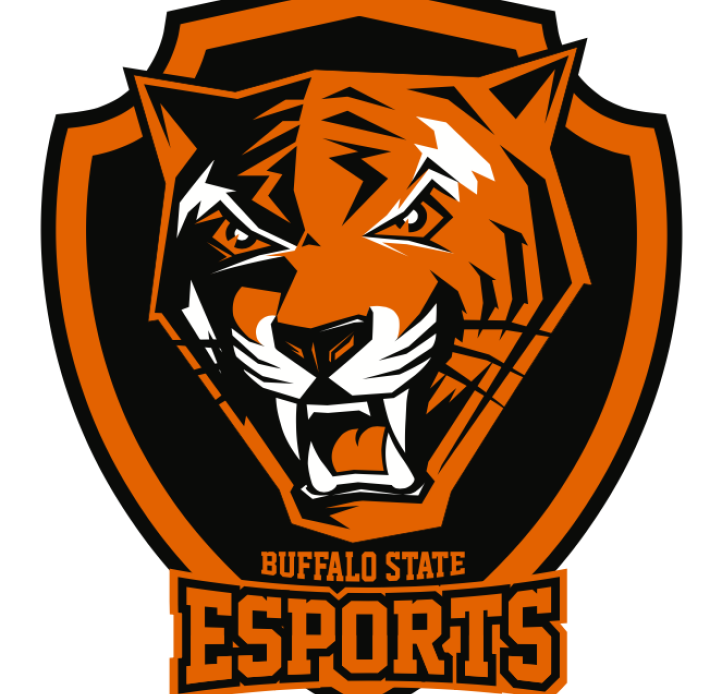buffalo state bengal with "buffalo state esports" underneath